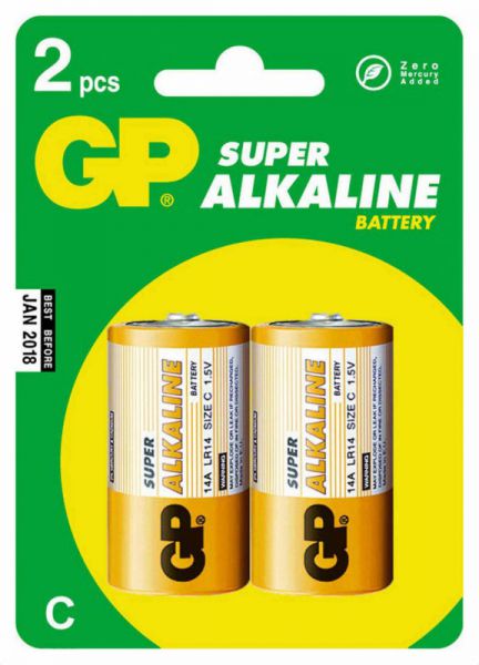 Батарейка GP Super Alkaline 14A LR14 C, 2 шт.